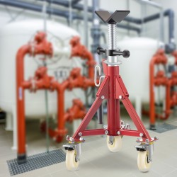 Teräs V-päinen putkiteline rullilla säädettävä korkeus 50,5–93,5 cm 400 kg 0,32–30,48 cm