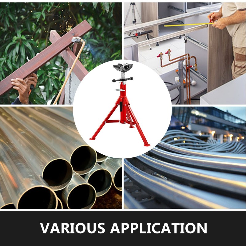 Teräsputkijalusta säädettävä 71–131 cm V-pää 2 pallonsiirtorullalla taittuvat jalat