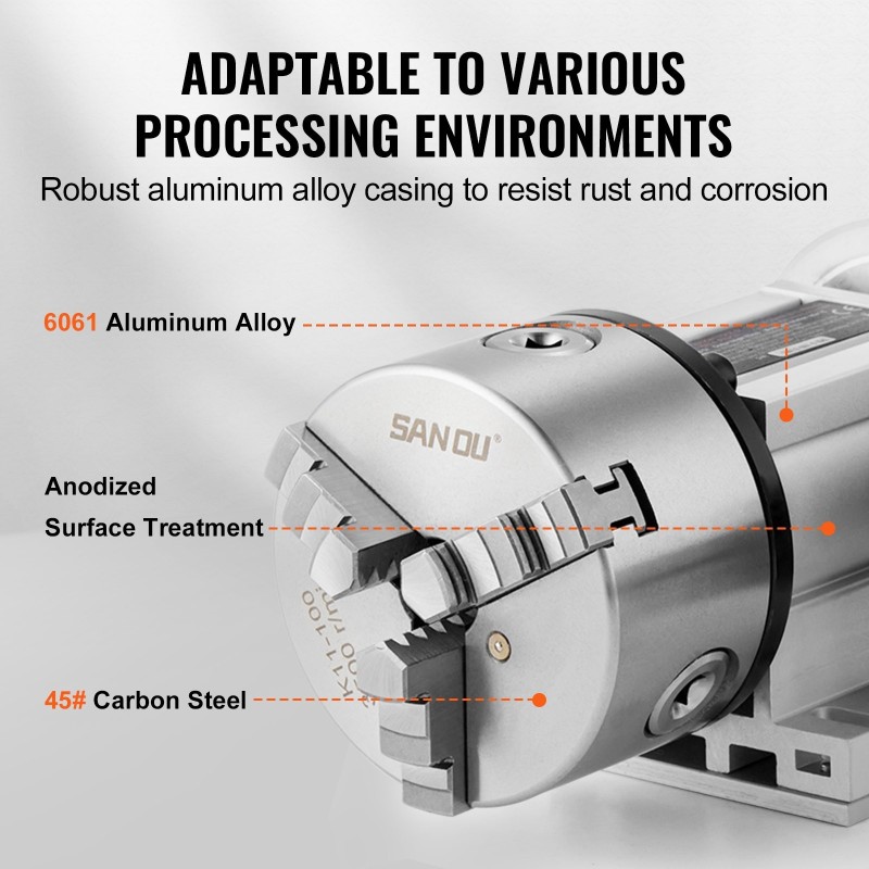 Jako-osa CNC-jyrsinkoneelle K11-100mm 3-leukapakka 65 mm keskikorkeus MT2 tukiporras 6:1 välityssuhde