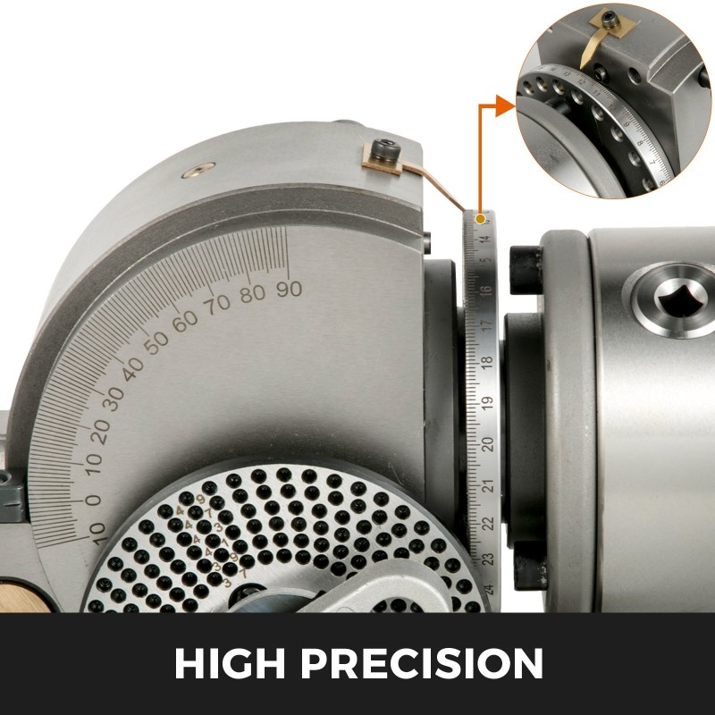 Jakopää 100 mm valurunko jyrsinkoneeseen kärkipylkällä ja jakolevyillä säädettävä kulma