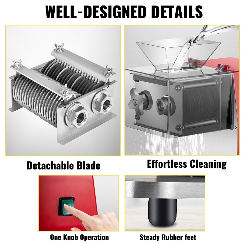 Lihanleikkuukone ruostumatonta terästä 850W 250 kg/tunnissa 3,5 mm ravintola- ja kauppakäyttöön