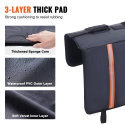 Takaluukun suojatyyny PVC vaahtomuovi kristalliveluuri 1570 mm 6 polkupyörälle heijastinnauhat kameran aukolla
