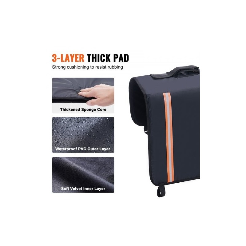 Perälaudan suojapehmuste muovipinta ja vaahtopehmuste 840 mm lavalle 2 pyörää