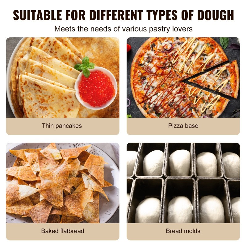 Pizzataikinapuristin 24 cm ruostumaton teräs korkeussäädettävä manuaalinen painevarsi koti ja ammattikäyttö