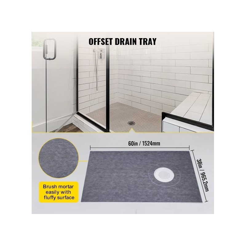 Suihkualtaan kaatokitti 965x1524 mm mm muovilaippa ruostumaton teräsritilä 2 leikattavaa kynnystä