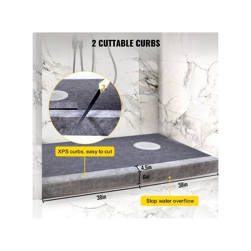 Suihkualtaan kaatokitti 965x1524 mm mm muovilaippa ruostumaton teräsritilä 2 leikattavaa kynnystä