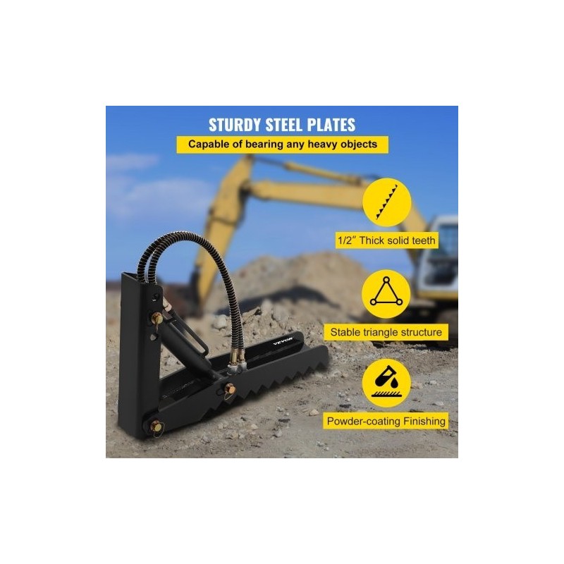 Kaivuripeukalo teräs 24 tuumaa puolituumainen hammastettu levy hydraulisylinterillä pultattava