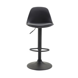 Säädettävä keinonahkainen baarijakkara metallirungolla ja jalkatuella