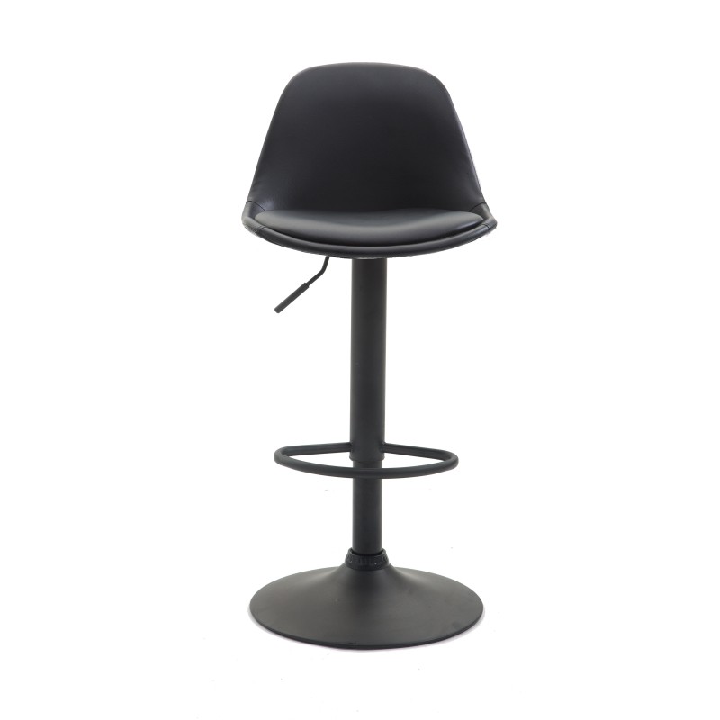 Säädettävä keinonahkainen baarijakkara metallirungolla ja jalkatuella