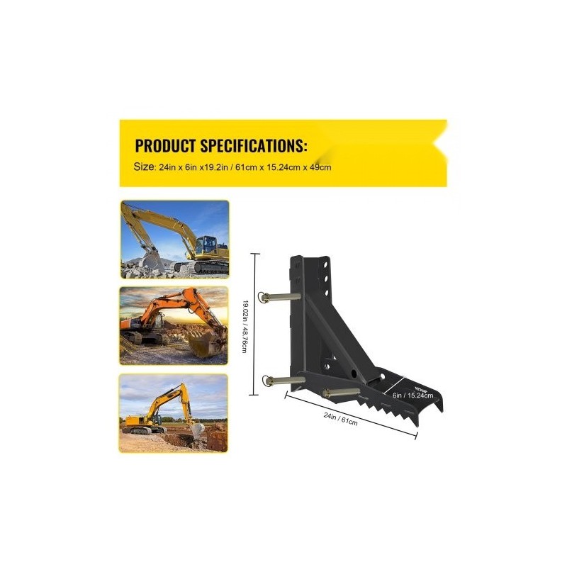 Kaivinkoneen tartuntapeukalo 24 tuumaa teräs puolituuman hammastuslevy pultattava