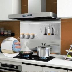 Liesituulettimen roiskesuoja ruostumatonta terästä 914x860 mm kahdella hyllyllä veitsitelineellä
