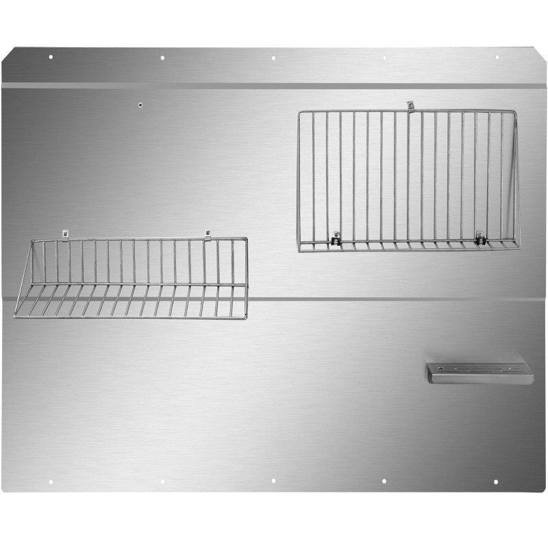 Liesituulettimen roiskesuoja ruostumatonta terästä 914x860 mm kahdella hyllyllä veitsitelineellä