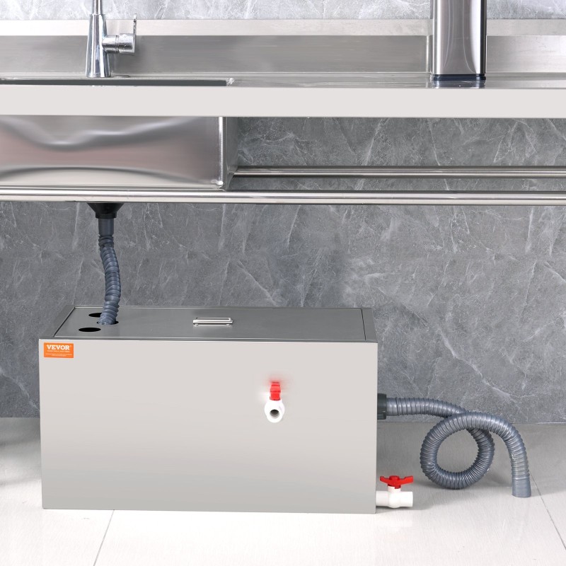 Rasvanerotin 201-ruostumaton teräs 11,3 kg kapasiteetti yläsisääntulo altaan alle keittiöihin