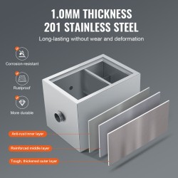 Rasvanerotin ruostumatonta terästä 3,6 kg rasvaa keittiöihin