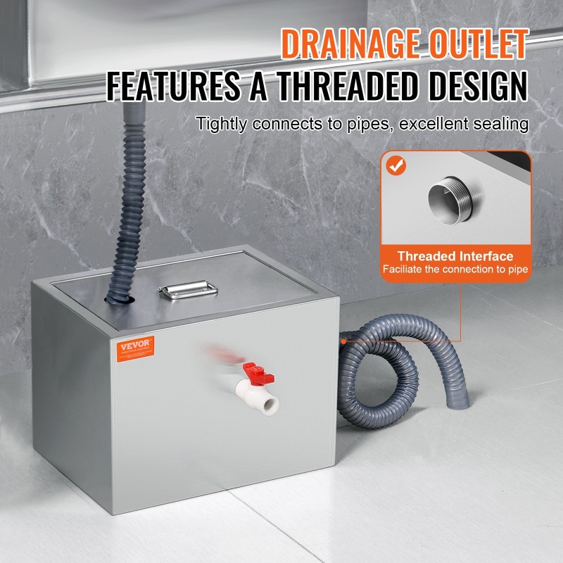 Rasvanerotin ruostumatonta terästä 3,6 kg rasvaa keittiöihin