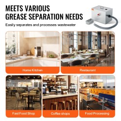 Rasvanerotin ruostumatonta terästä 3,6 kg rasvaa keittiöihin