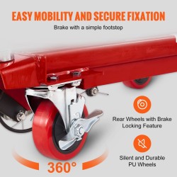Hydraulinen saksinostopöytäkärry teräsrunko 230 kg kantavuus 220–720 mm nostokorkeus lukittavat pyörät