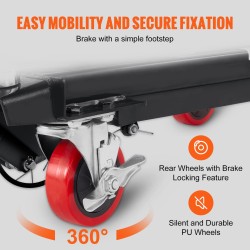 Hydraulinen saksinostopöytä 230 kg kantavuus 220–720 mm nostokorkeus lukittavat pyörät