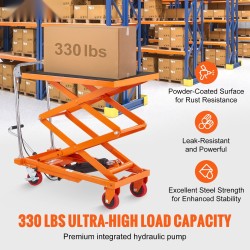 Hydraulinen saksinostovaunu pulverimaalattu teräs 150 kg nostokorkeus 275–1270 mm liukumaton alusta