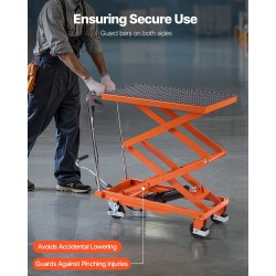 Manuaalinen hydraulinen nostopöytä teräsrunko 226,8 kg 300–1200 mm 700 x 450 mm