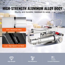 Paineilmatoiminen kiristyskone alumiiniseosrunko PP- ja PET-vanteille 1/2–3/4 tuuman