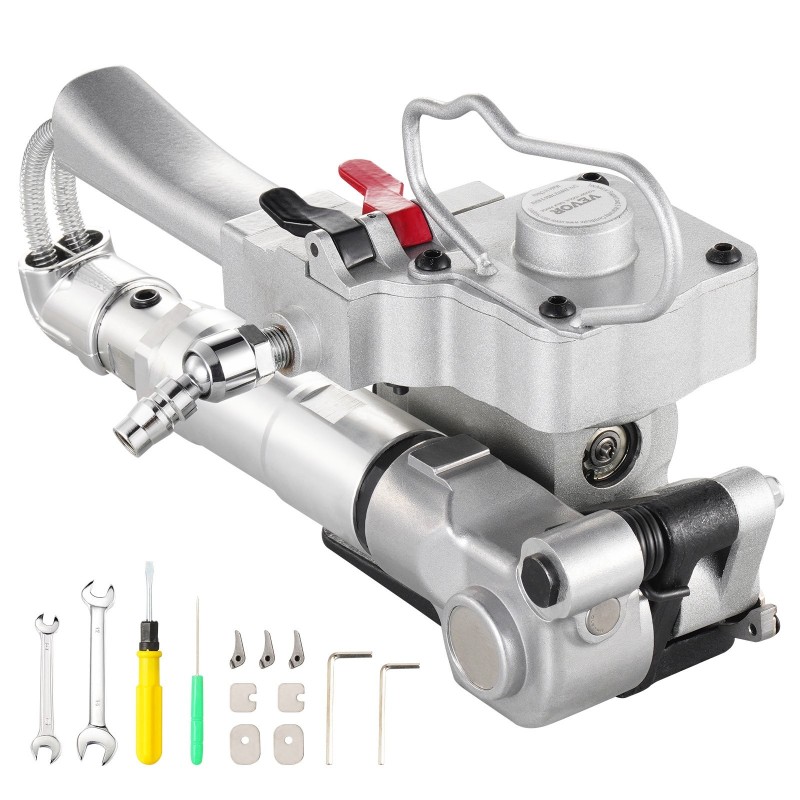 Paineilmatoiminen kiristyskone alumiiniseosrunko PP- ja PET-vanteille 1/2–3/4 tuuman