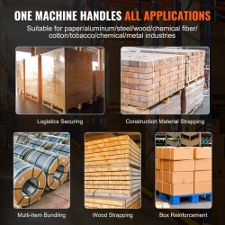 Automaattinen sähköinen kiristyssidekone PP- ja PET-nauhoille 0,9–1,6 cm