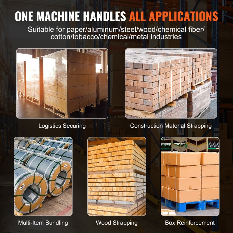 Automaattinen sähköinen kiristyssidekone PP- ja PET-nauhoille 0,9–1,6 cm