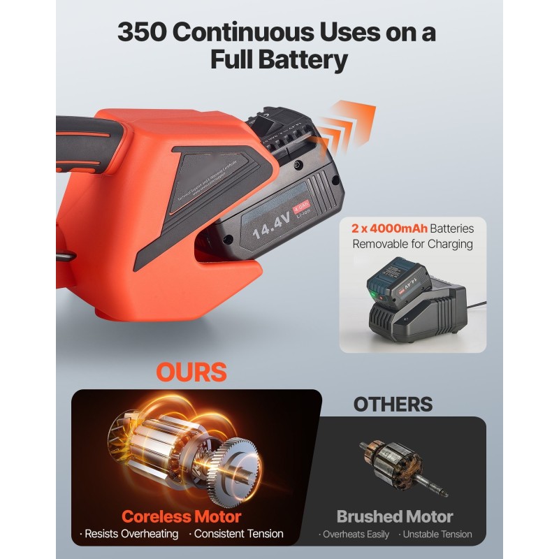 Sähkökäyttöinen vannekiristin PP ja PET vanteille 9–16 mm kaksi akkua digitaalinen näyttö