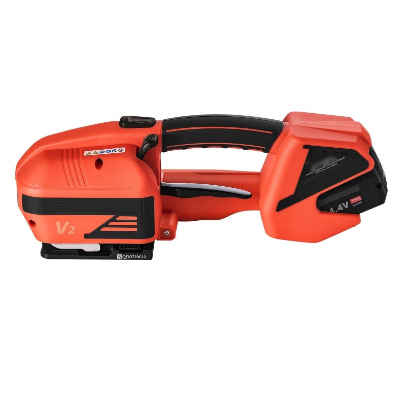 Sähkökäyttöinen vannekiristin PP ja PET vanteille 9–16 mm kaksi akkua digitaalinen näyttö