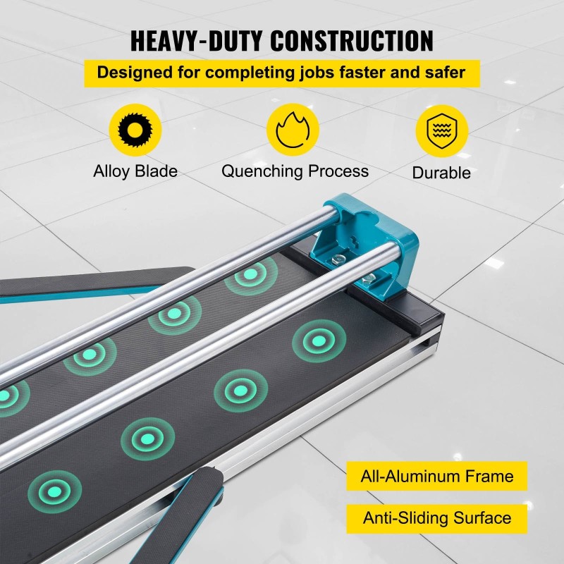 Manuaalinen alumiinirunkoinen laattaleikkuri 1200 mm 6-15 mm leikattava paksuus