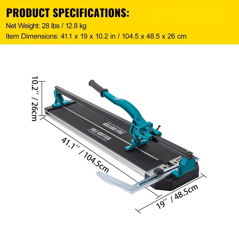 Manuaalinen yksikiskoinen laattaleikkuri alumiinirunko 800 mm keraamisille ja posliinilaatoille