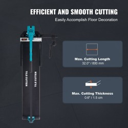 Manuaalinen laattaleikkuri 800 mm volframikarbidileikkuupyörä 4–15 mm leikkauspaksuus infrapunasuuntain liukumaton kumipohja