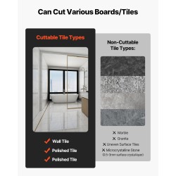 Manuaalinen laattaleikkuri teräs- ja alumiinirakenne 1200 mm tungstenkarbidinen leikkuupyörä infrapunasuunnistus liukumattomat