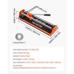 Laattaleikkuri 430 mm hiiliteräs manuaalinen seinä ja kiillotetuille laatoille