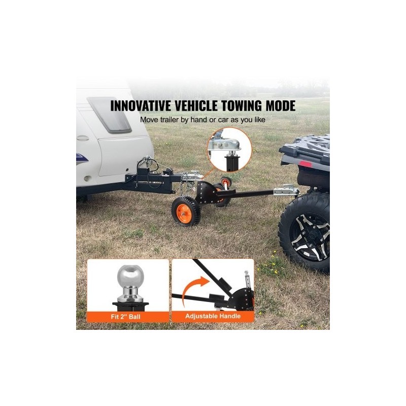 Perävaunun siirtäjä hiiliteräs 680 kg 60–90 cm kuula 16 tuuman renkailla