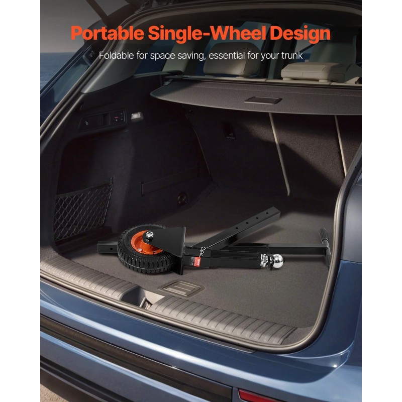 Perävaununsiirtäjä hiiliteräsrunko 136 kilogramman aisapaino kuulakorkeus 420 ja 560 millimetriä