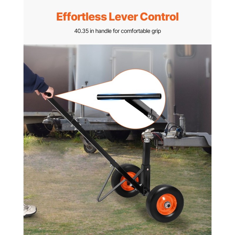 Perävaunun siirtovaunu hiiliteräs 272 kg aisapaino 47 mm vetokuula 10 tuuman täyskumirenkaat