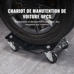 Teräksinen rengaskelkka neljän kappaleen setti kolmen tonnin kantavuudella jarrullisilla pyörillä