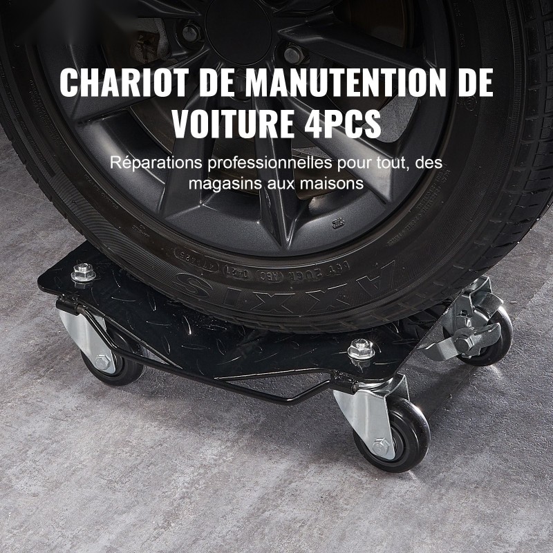 Teräksinen rengaskelkka neljän kappaleen setti kolmen tonnin kantavuudella jarrullisilla pyörillä