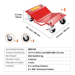 Rengasvaunasarja raskasta terästä 3,6 tonnin kantavuus 4 kappaletta kääntyvillä jarrupyörillä