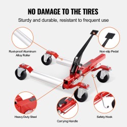 Pyöränostinsarja 4 kpl hydraulinen nosto 1500 paunaa 360 astetta kääntyvät pyörät