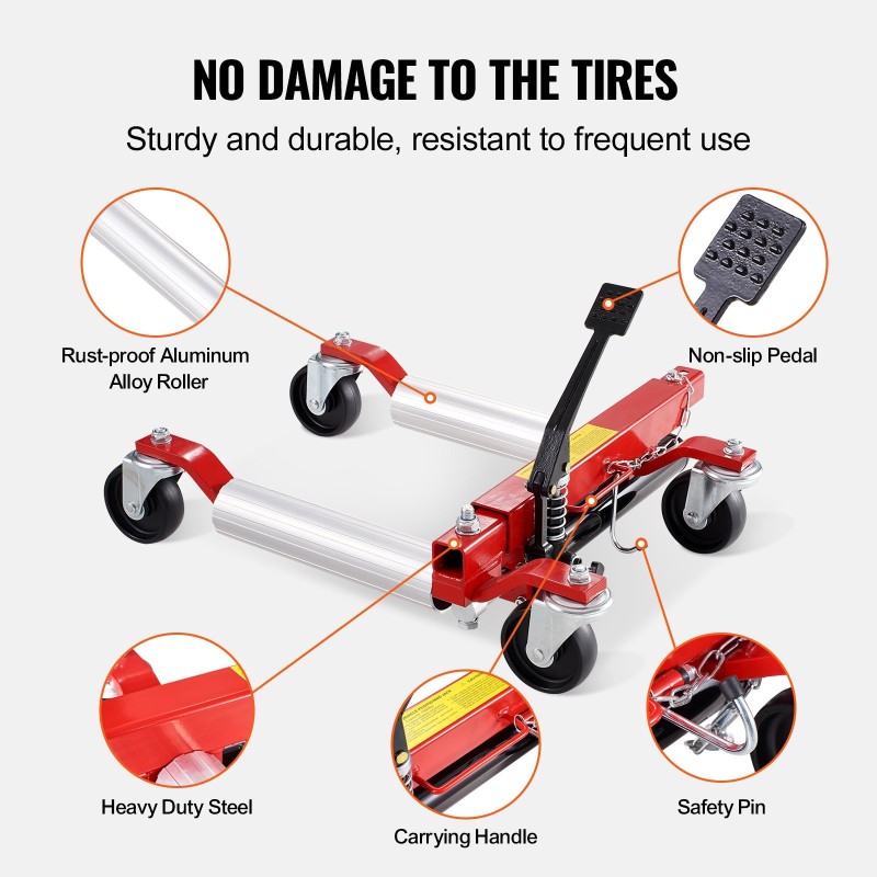 Hydraulinen rengastunkki 2 kpl 680 kilogramman kantavuus 360 astetta kääntyvät pyörät