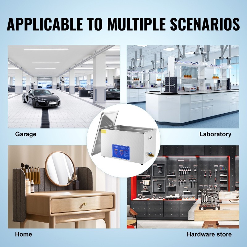Ultraäänipesuri 30 l ruostumaton teräs 40 kilohertsi digitaalinen ajastin lämmitys