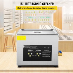 Ultraäänipesuri 15 L digitaalinen 360W ultraääni 600W lämmitin ruostumaton teräs