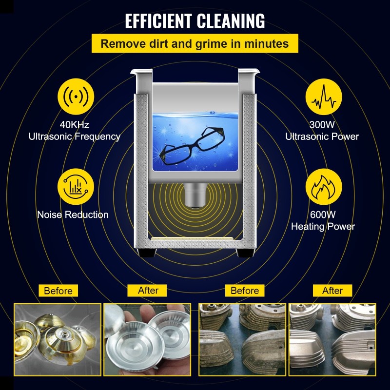 Ultraäänipesuri 15 L digitaalinen 360W ultraääni 600W lämmitin ruostumaton teräs