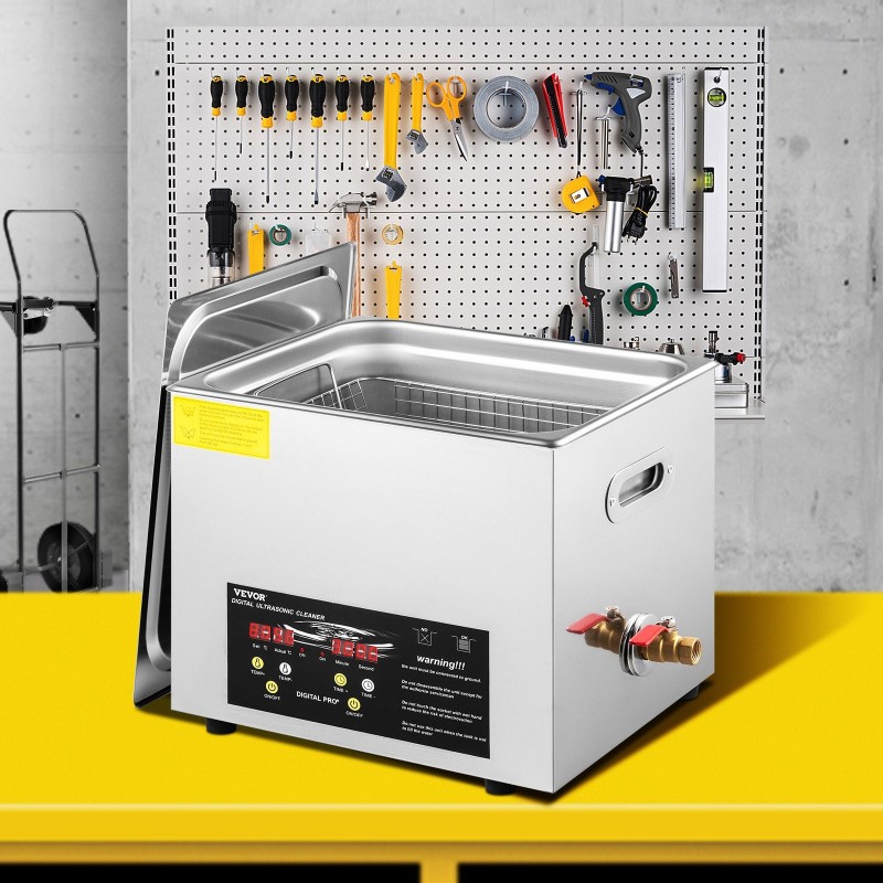 Ultraäänipesuri 10 L 304-ruostumaton terässäiliö 40 kHz 240W ultraääniteho 400W lämmitys