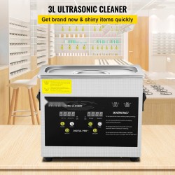 Ultraäänipesuri 3 l digitaalinen ruostumaton teräs 120W 200W 40kHz