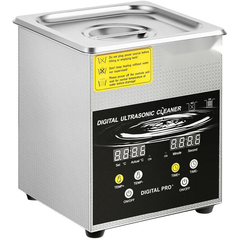 Ultraäänipesuri 2L 304-ruostumatonta terästä 40kHz 60W ultraääni 200W lämmitys