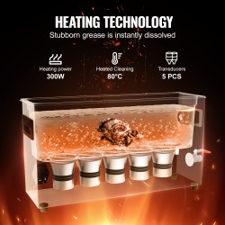 Ultraäänipesuri 10L 300W teho 40kHz 304 ruostumaton teräs korilla aseosille